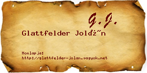 Glattfelder Jolán névjegykártya